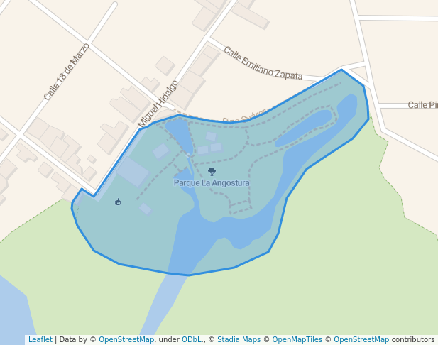 walking in Parque La Angostura map in Zacapu