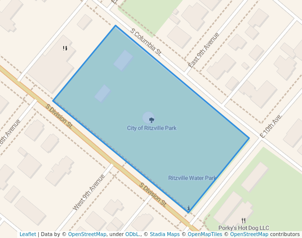 walking in City of Ritzville Park map in Ritzville