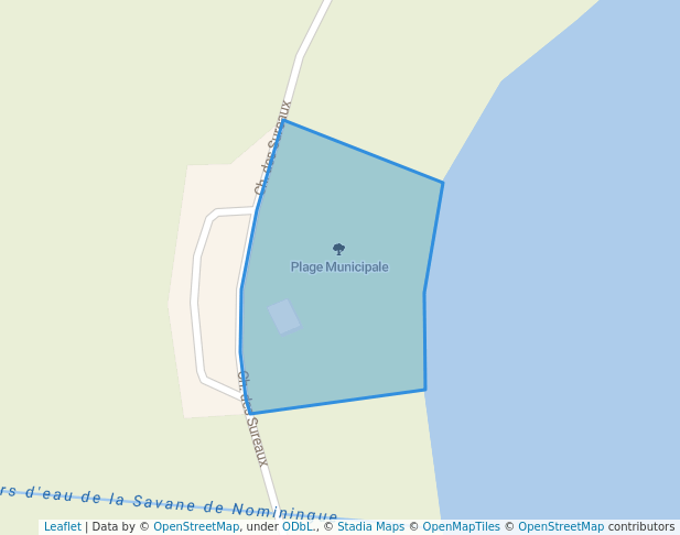 walking in Plage Municipale map in Nominingue