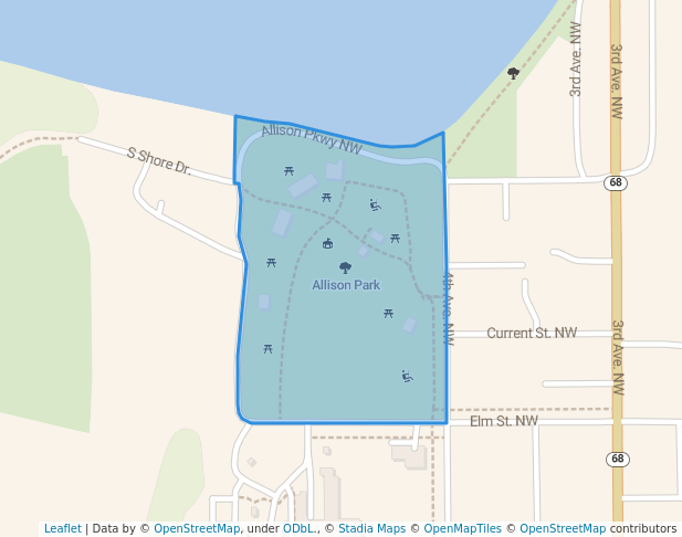 walking in Allison Park map in Sleepy Eye