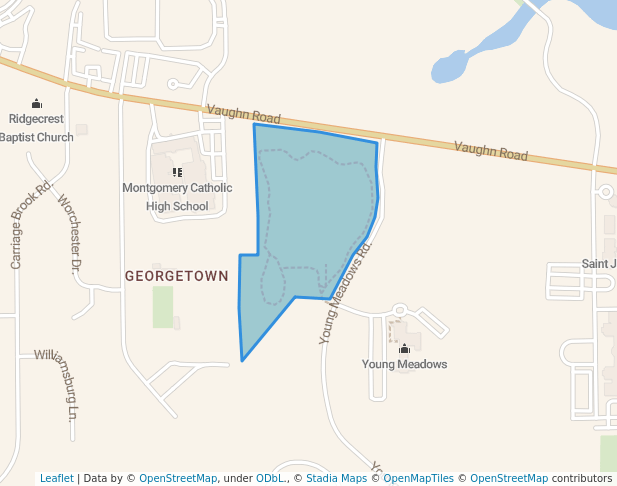 walking in Ida Bell Young Park map in Montgomery