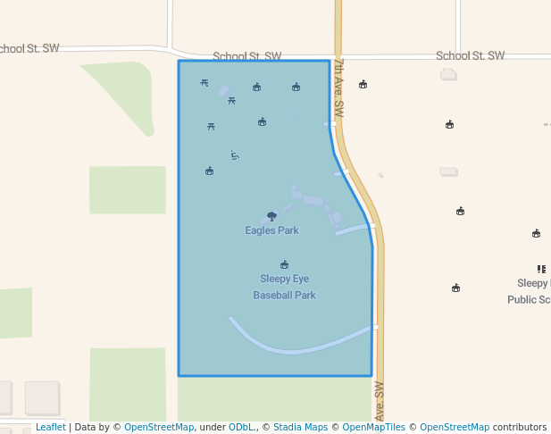walking in Eagles Park map in Sleepy Eye