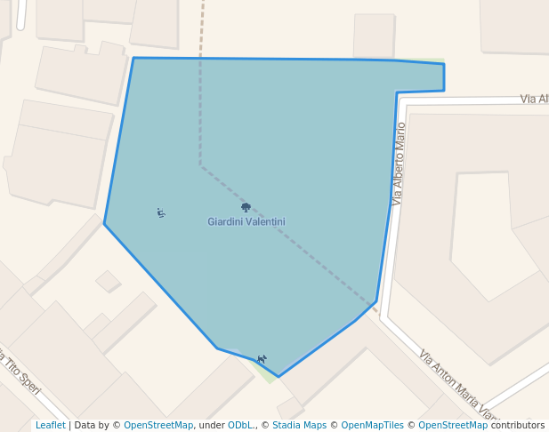 walking in Giardini Valentini map in Mantova