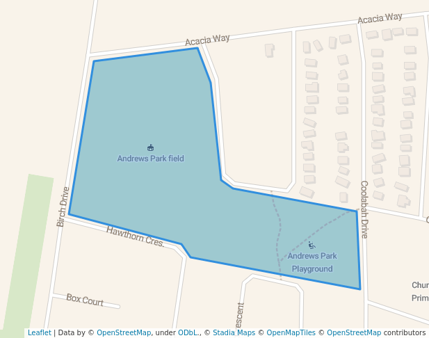 walking in Andrews Park West map in Churchill