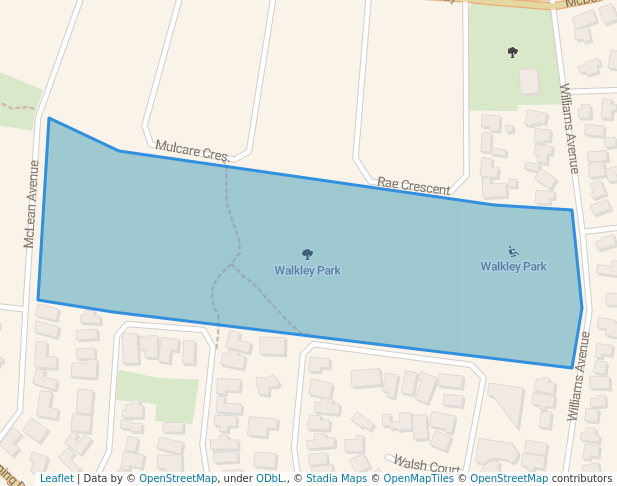 walking in Walkley Park map in Churchill