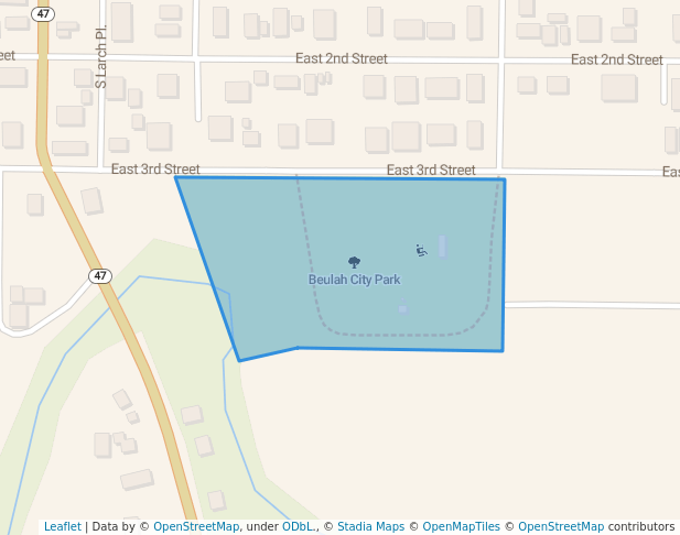 walking in Beulah City Park map in Yamhill