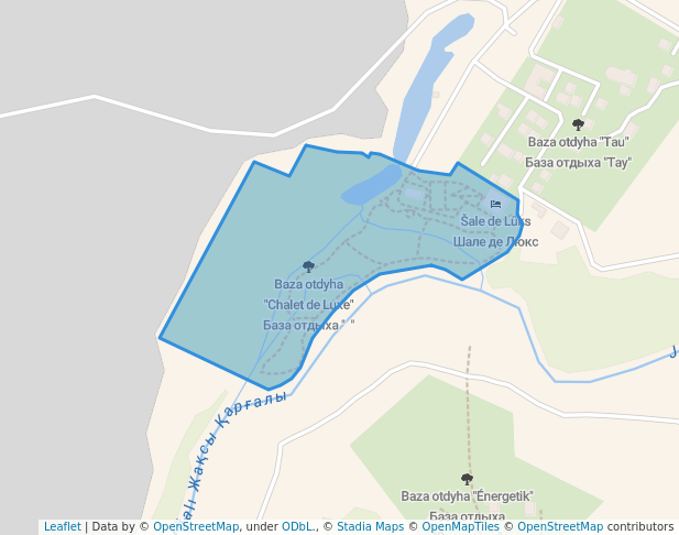 walking in База отдыха "Chalet de Luxe" map in Aktobe