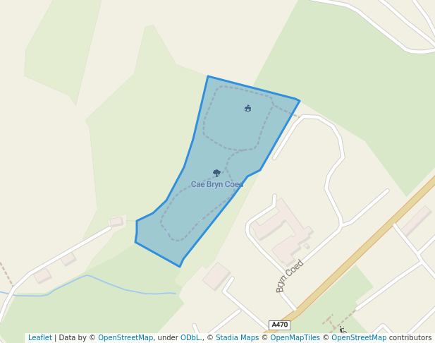 walking in Cae Bryn Coed map in Llan Ffestiniog