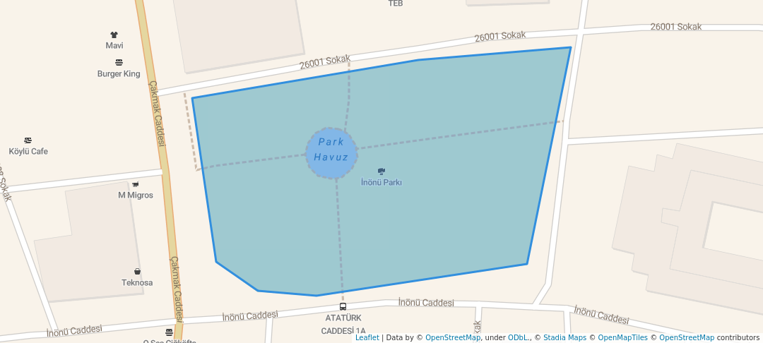 walking in İnönü Parkı map in Adana