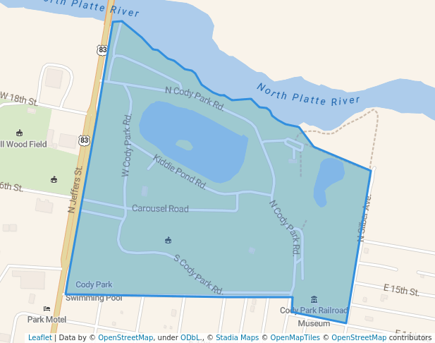 walking in Cody Park map in North Platte