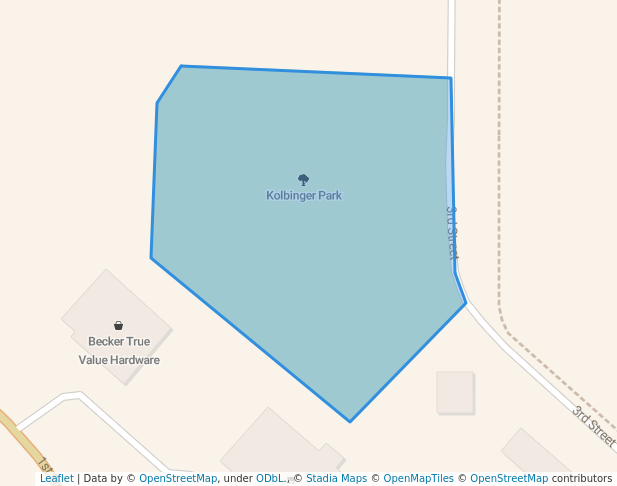 walking in Kolbinger Park map in Becker