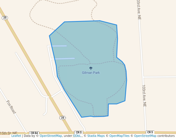 walking in Gilman Park map in Foley