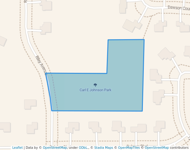 walking in Carl E Johnson Park map in Becker