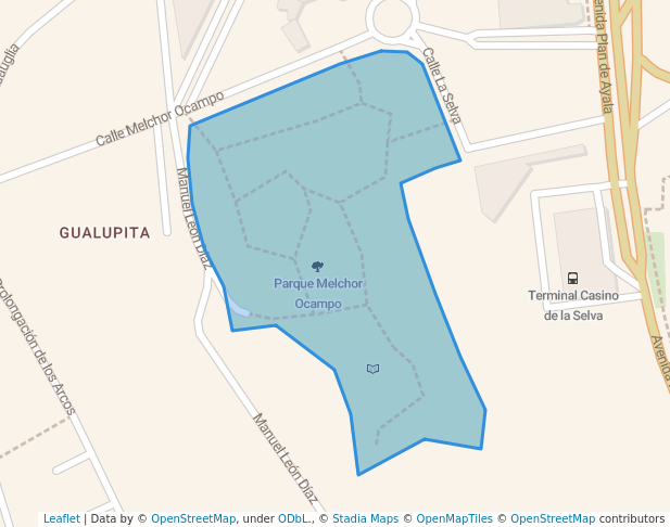 walking in Melchor Ocampo Park map in Cuernavaca