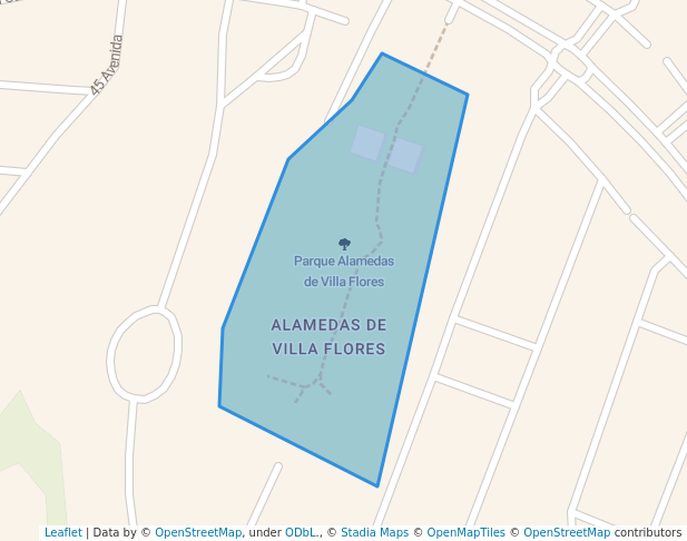 walking in Parque Alamedas de Villa Flores map in Guatemala City