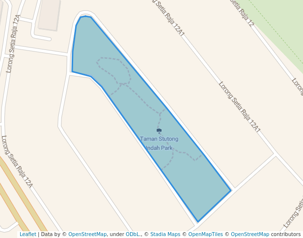 walking in Taman Stutong Indah Park map in Kuching