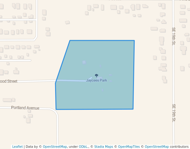 walking in Jaycees Park map in Brainerd