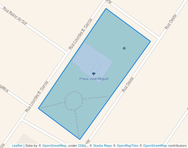 walking in Praça José Miguel map in Uberlândia