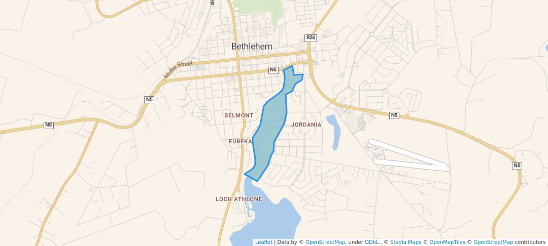 walking in Pretorius Kloof map in Bethlehem