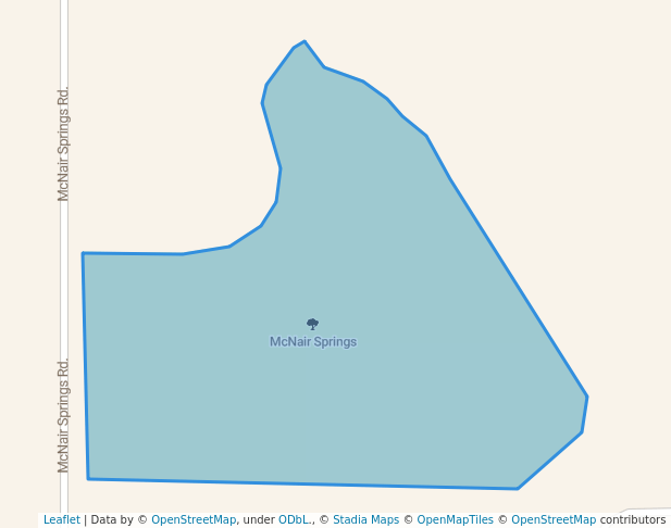 walking in McNair Springs map in Magee