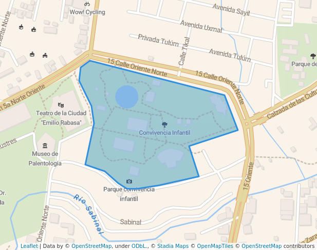 walking in Convivencia Infantil map in Tuxtla Gutiérrez