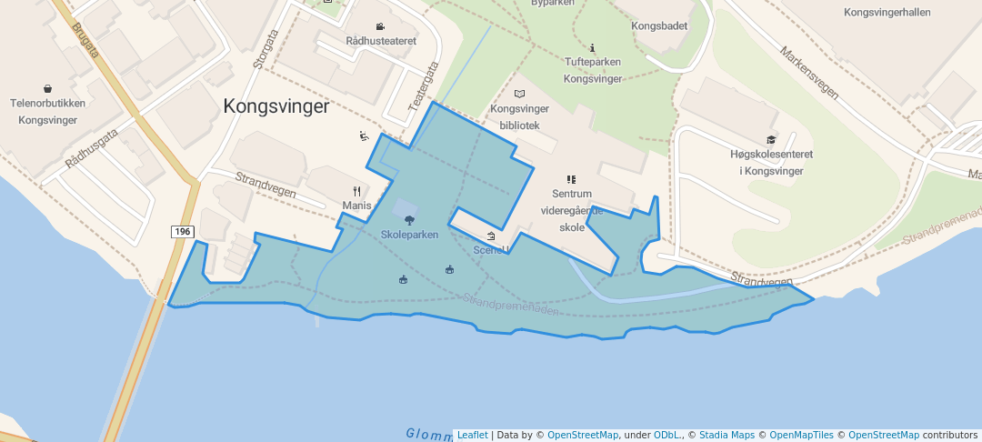 walking in Skoleparken map in Kongsvinger