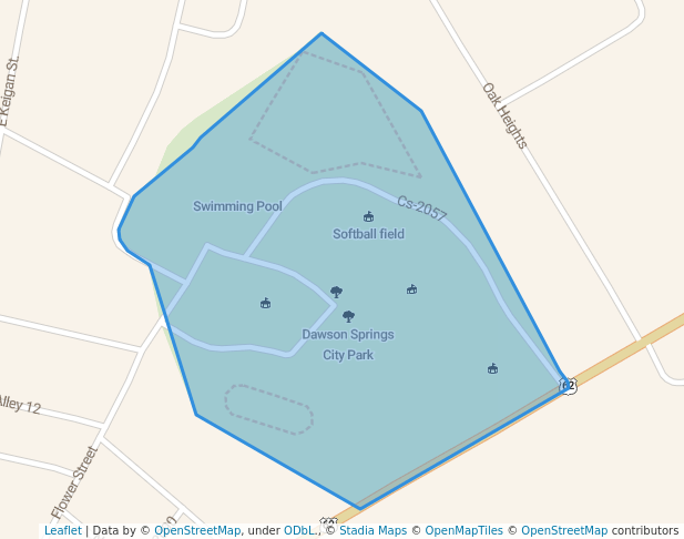walking in Dawson Springs City Park map in Dawson Springs