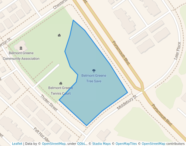 walking in Belmont Greene Tree Save map in Ashburn