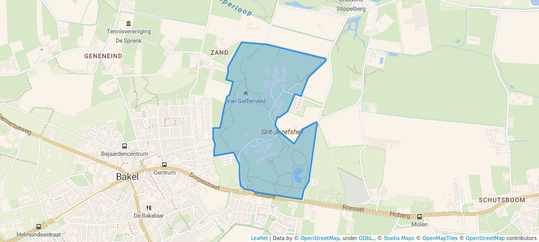 walking in Bospark Bakel map in Bakel