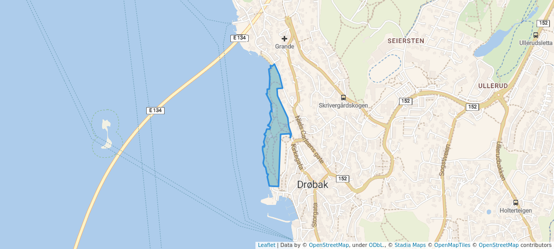 walking in Badeparken map in Drøbak