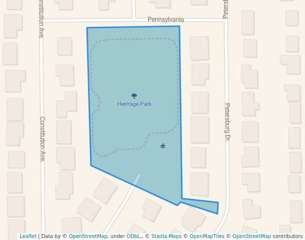 walking in Heritage Park map in Chubbuck