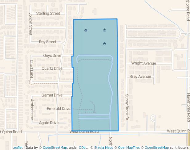 walking in O.K. Ward Park map in Pocatello