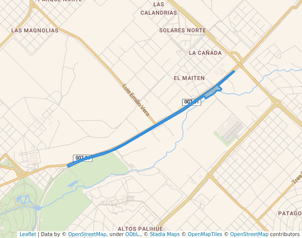 walking in Paseo Urbano Juan Domingo Perón map in Bahía Blanca