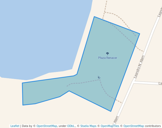 walking in Plaza Renacer map in Villa Carlos Paz