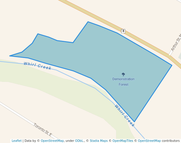 walking in Demonstration Forest map in Mitchell
