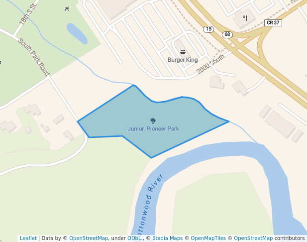 walking in Junior  Pioneer Park map in New Ulm