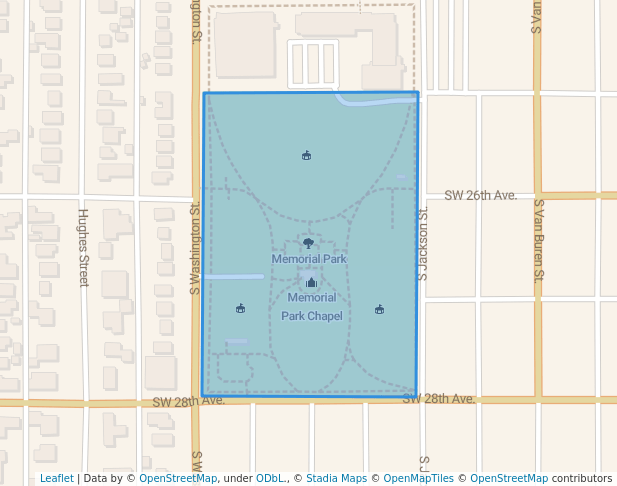 walking in Memorial Park map in Amarillo