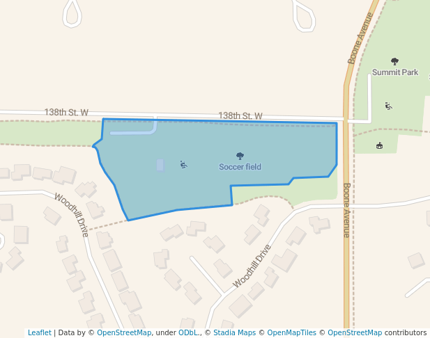 walking in Woodhill Park map in Savage