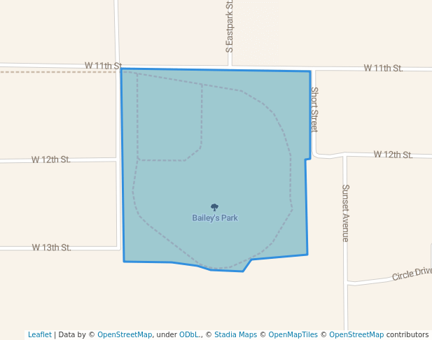 walking in Bailey's Park map in Winner