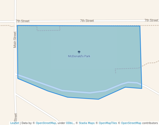 walking in McDonald's Park map in Winner
