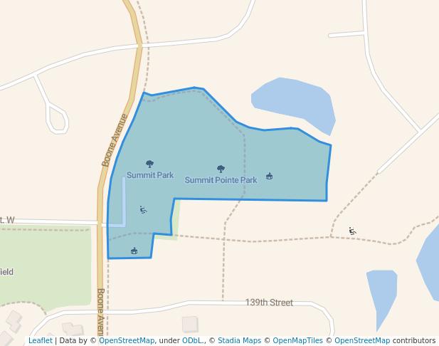 walking in Summit Pointe Park map in Savage