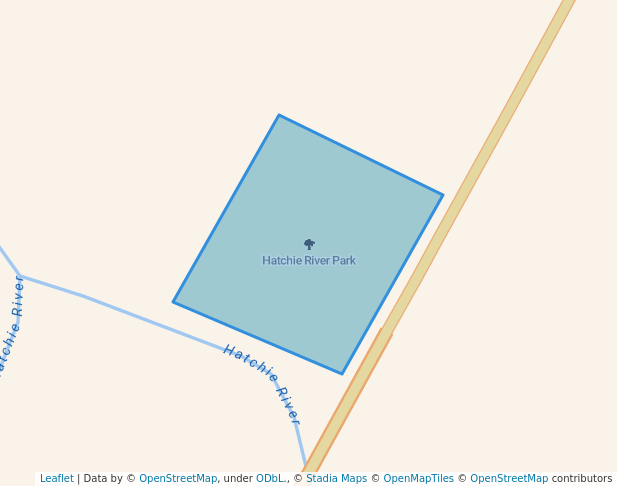 walking in Hatchie River Park map in Bolivar