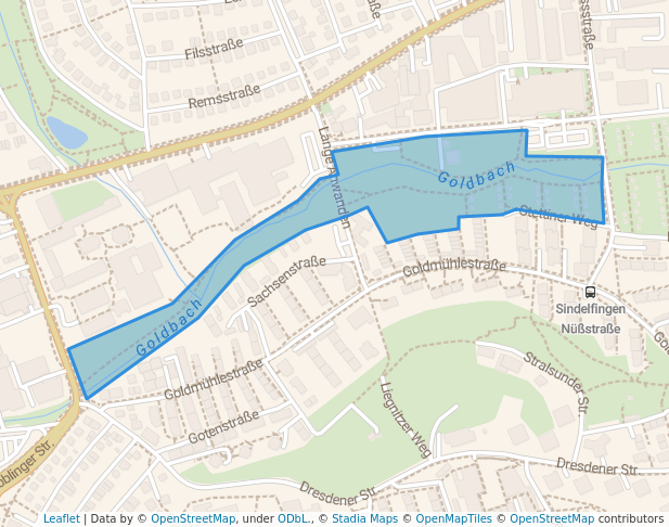 walking in Freizeitpark am Goldbach map in Sindelfingen