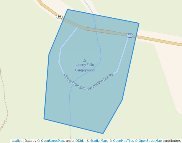 walking in Liberty Falls State Recreation Site map in Chitina