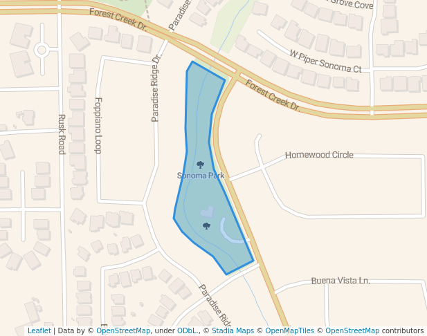 walking in Sonoma Park map in Round Rock