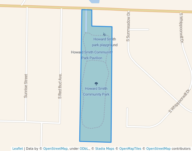 walking in Howard Smith Community Park map in Strafford