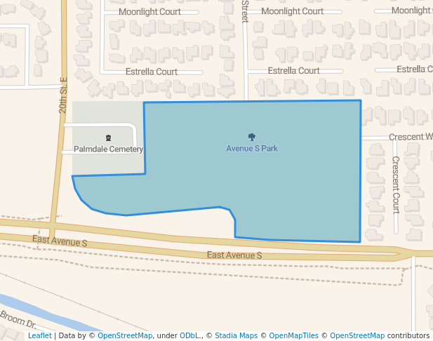 walking in Avenue S Park map in Palmdale