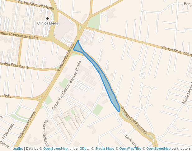 walking in Paseo Las Perdices map in La Reina