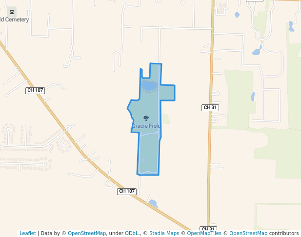 walking in Gracie Field map in Rootstown