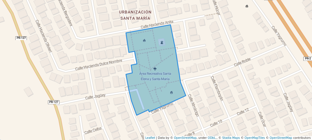 walking in Área Recreativa Santa Elena y Santa María map in Guayanilla